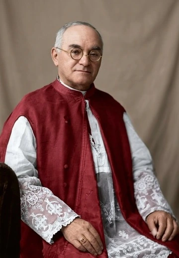 Imagem do Monsenhor Aguiar colorida com o uso de Inteligência Artificial